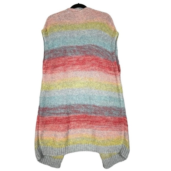 Anthropologie MOTH Rinda Rainbow Duster Cardigan Mohair Long Vest - Sz XS/S - Picture 2 of 11